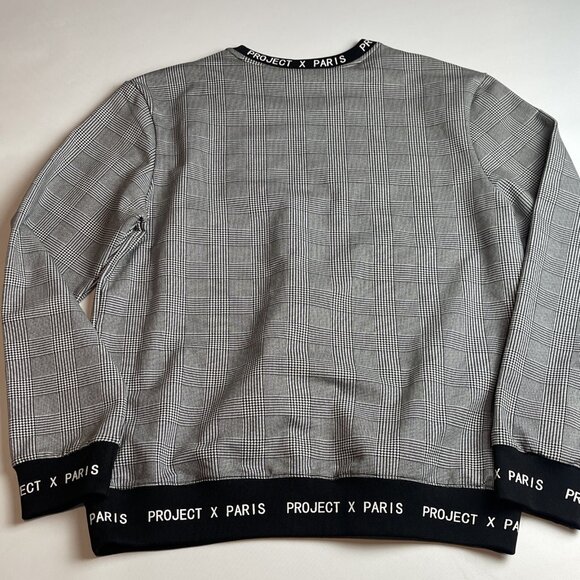 PROJECT X PARIS Sweater fleece Pullover embroidered Logo Black & White Men' XL - Picture 10 of 10